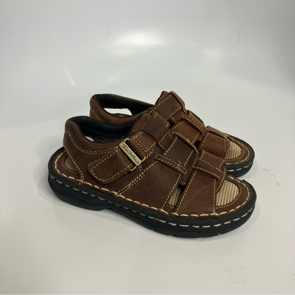 Thom McAn brown leather fisherman sandals kids size 10.5‎ casual summer - Picture 3 of 8